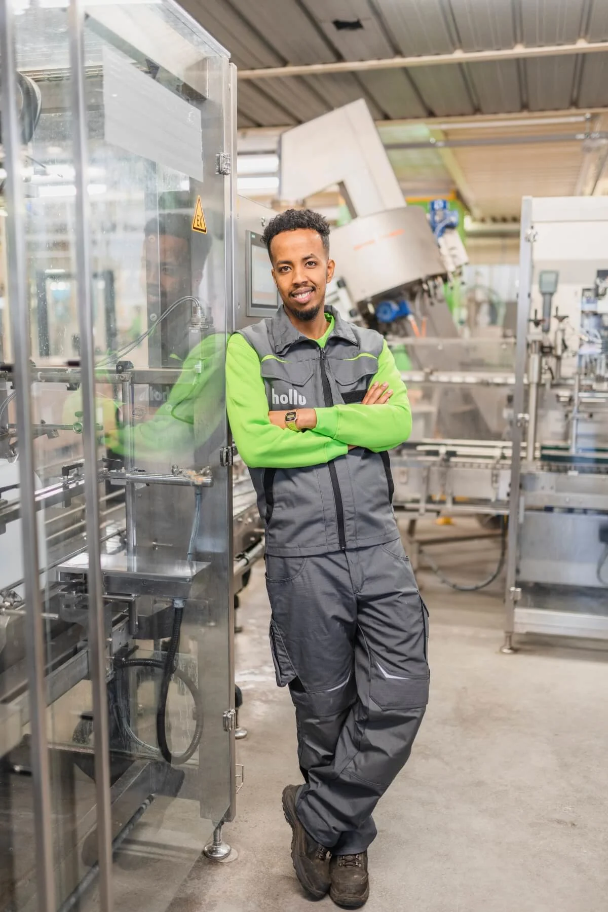 eine person in einer produktion