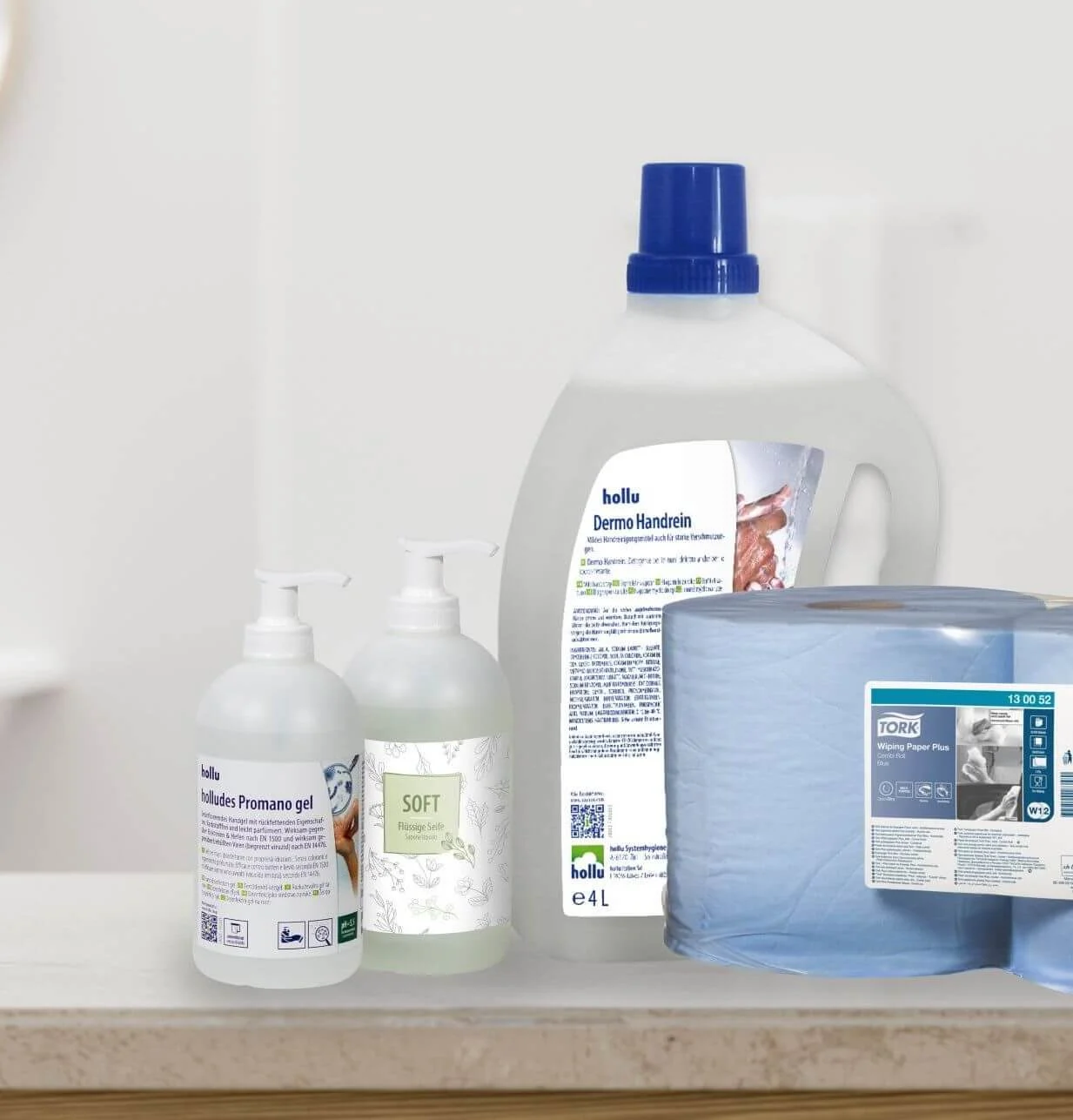 Mehrere Flaschen in einem Bad