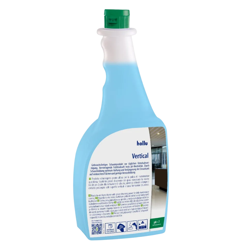 blaue Flasche mit grünem Verschluss