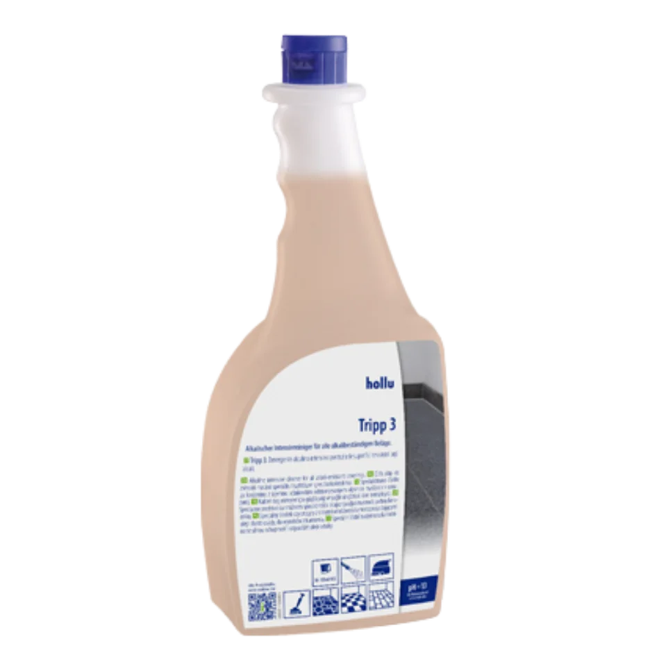 flasche mit hellrosa flüssigkeit und blauer Verschlusskappe